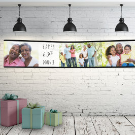 60e verjaardag 4 Foto Strip op maat Spandoek