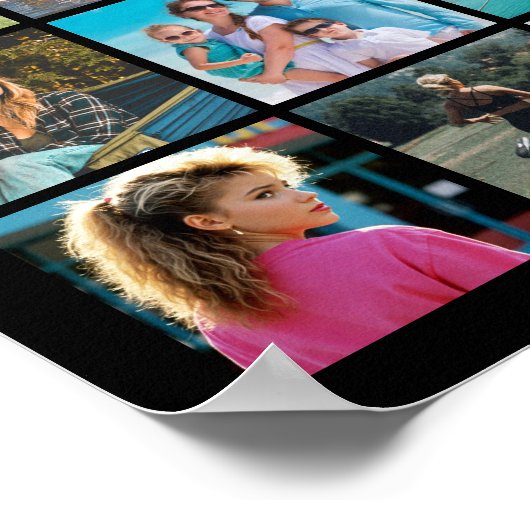 60e verjaardag 55 Photo Collage Hoera voor Jaren Poster (Hoek)