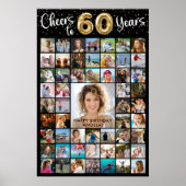 60e verjaardag 55 Photo Collage Hoera voor Jaren Poster (Voorkant)