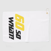 60e Verjaardag 60 dus wat Motivatie Geel Zwart Golfhanddoek (Horizontaal)