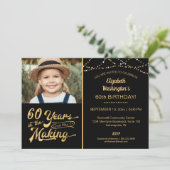 60e verjaardag 60 jaar in de 'MAKING Black & Gold' Kaart (Staand voorkant)