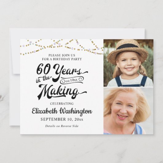 60e verjaardag 60 JAAR IN HET MAKEN van zwart goud Kaart (Voorkant)