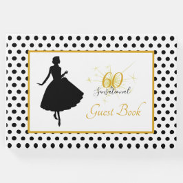 60e verjaardag 60 & SENSATIONAL Polka Dot Modern Gastenboek