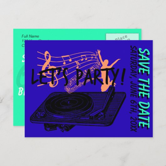 60e verjaardag 60s Laten we de datum opslaan Aankondigingskaart (Voorkant / Achterkant)