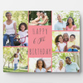 60e verjaardag 7 Foto Collage Coral Gray Fotoplaat (Voorkant)