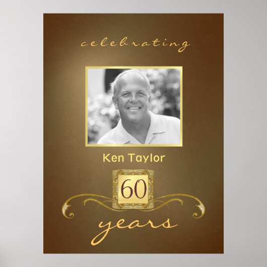 60e verjaardag - Aangepast foto-Poster Poster (Voorkant)