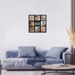 60e verjaardag aangepaste foto collage zwart monog imitatie canvas print<br><div class="desc">Een uniek 60ste verjaardagscadeau of aandenken, haar leven vieren met een collage van 8 van uw foto's. Voeg afbeeldingen van haar familie, vrienden, huisdieren, hobbies of droomreisbestemming toe. Personaliseer en voeg een naam, leeftijd 60 en een datum toe. Witte en grijze letters. Een chique zwarte achtergrond. Dit canvas is ook...</div>