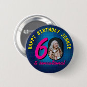 60e verjaardag aangepaste foto retro gepersonalise ronde button 5,7 cm (Voorkant /achterkant)