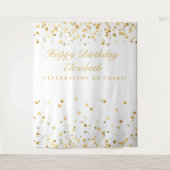 60e verjaardag achtergrond, wit en goud fotohokje wandkleed (Voorkant)