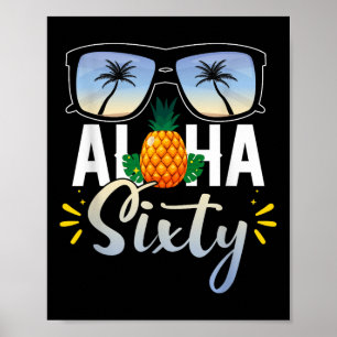 60e verjaardag Aloha 60 strand Tropische Vacatie Poster
