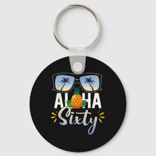 60e verjaardag Aloha 60 strand Tropische Vacatie Sleutelhanger