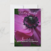 60e verjaardag Anemone Custom Invite Kaart (Voorkant)