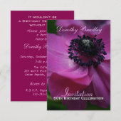 60e verjaardag Anemone Custom Invite Kaart (Voorkant / Achterkant)