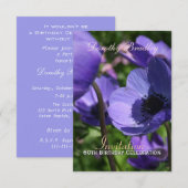 60e verjaardag Anemone Custom Invite Kaart (Voorkant / Achterkant)
