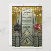 60e verjaardag Art Deco Gatsby Theme Invitati Kaart (Voorkant)