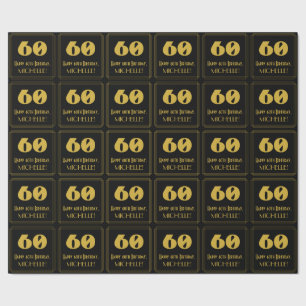 60e verjaardag - Art Deco Geïnspireerde look "60"  Cadeaupapier