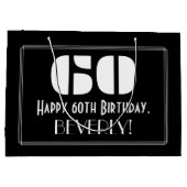 60e verjaardag ~ Art Deco Geïnspireerde look "60"  Groot Cadeauzakje (Achterkant)