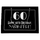 60e verjaardag: Art Deco Geïnspireerde stijl "60", Groot Cadeauzakje (Voorkant)