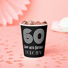 60e verjaardag — Art Deco geïnspireerde uitstralin Papieren Bekers