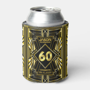 60e verjaardag Art Deco Gold Black Grote Gatsby Blikjeskoeler