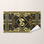 60e verjaardag Art Deco Gold Black Grote Gatsby Handdoek (Handdoek)
