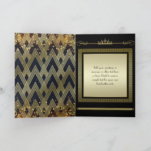 60e verjaardag Art Deco Gold Black Grote Gatsby Kaart (Binnen)