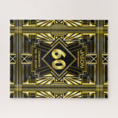 60e verjaardag Art Deco Gold Black Grote Gatsby Legpuzzel (Horizontaal)