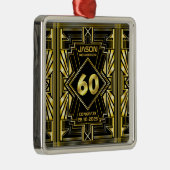 60e verjaardag Art Deco Gold Black Grote Gatsby Metalen Ornament (Rechts)
