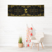 60e verjaardag Art Deco Gold Black Grote Gatsby Spandoek (Insitu)