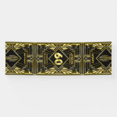 60e verjaardag Art Deco Gold Black Grote Gatsby Spandoek (Horizontaal)