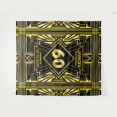 60e verjaardag Art Deco Gold Black Grote Gatsby Wandkleed (Voorkant (horizontaal))