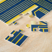 60e verjaardag Art Deco Gold Blue Great Gatsby Legpuzzel (Zijkant)