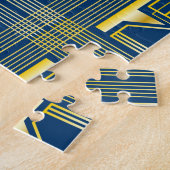 60e verjaardag Art Deco Gold Blue Great Gatsby Legpuzzel (Zijkant)