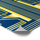 60e verjaardag Art Deco Gold Blue Great Gatsby Poster (Hoek)