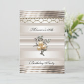 60e verjaardag Art Deco Light Sepia Pearl Jewel Kaart (Staand voorkant)