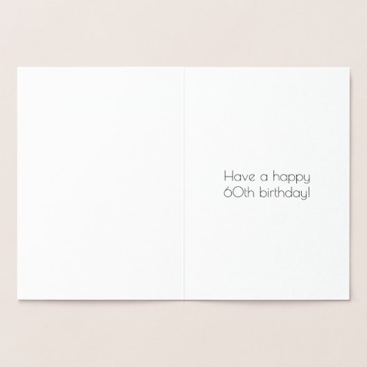 60e verjaardag ~ Art Deco Style "60" & aangepaste Folie Kaarten (Binnen)