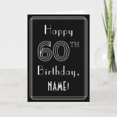 60e verjaardag: Art Deco Style # 60 en aangepaste  Kaart (Voorkant)