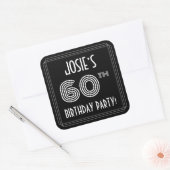 60e verjaardag: Art Deco Style en aangepaste naam Vierkante Sticker (Envelop)