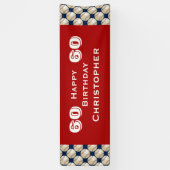 60e verjaardag Baseball Banner, volwassene, rood Spandoek (Verticaal)