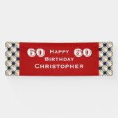 60e verjaardag Baseball Banner, volwassene, rood Spandoek (Horizontaal)