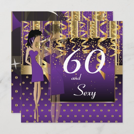60e verjaardag Bash Kaart (Voorkant / Achterkant)