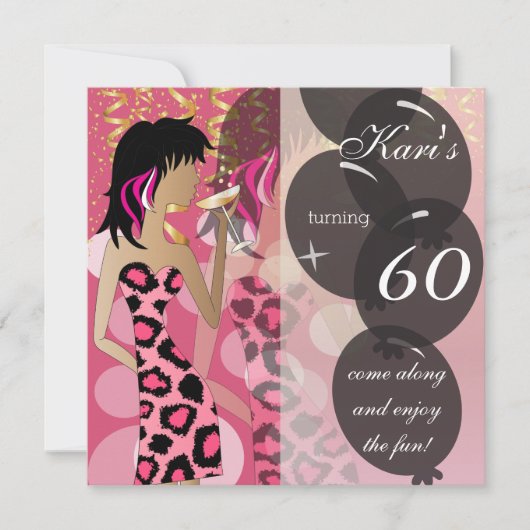 60e verjaardag Bash | SJABLOON | DIY Kaart (Voorkant)