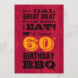 60e verjaardag BBQ Grill Out Kaart