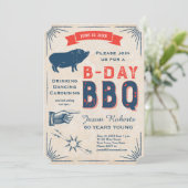 60e verjaardag BBQ Party All American  Kaart (Staand voorkant)