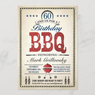 60e verjaardag BBQ Uitnodigingen