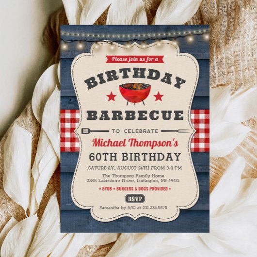 60e verjaardag BBQ Zomer Barbecue Party Kaart
