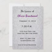 60e verjaardag Beatiful Paars Roos Metallic Paper Kaart (Achterkant)