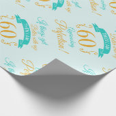 60e verjaardag beter met leeftijd cadeaupapier (Hoek)