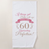 60e verjaardag beter met leeftijd strandlaken (Voorkant)