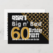 60e verjaardag Bewaar het datumpatroon Diagonaal V Aankondigingskaart (Voorkant / Achterkant)